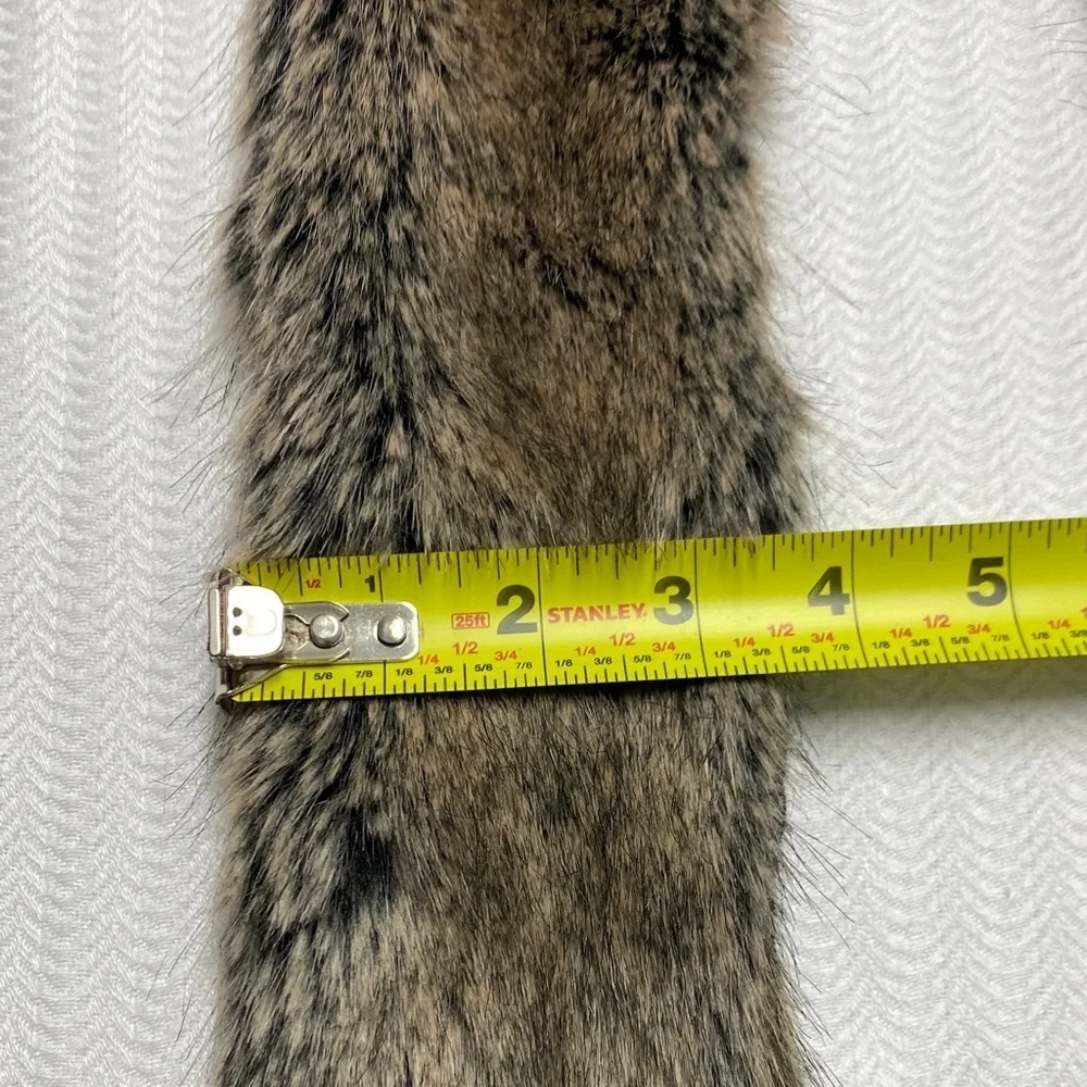Banana Republic Faux Fur Scarf | Satin Lined | Neutral Winter Luxury